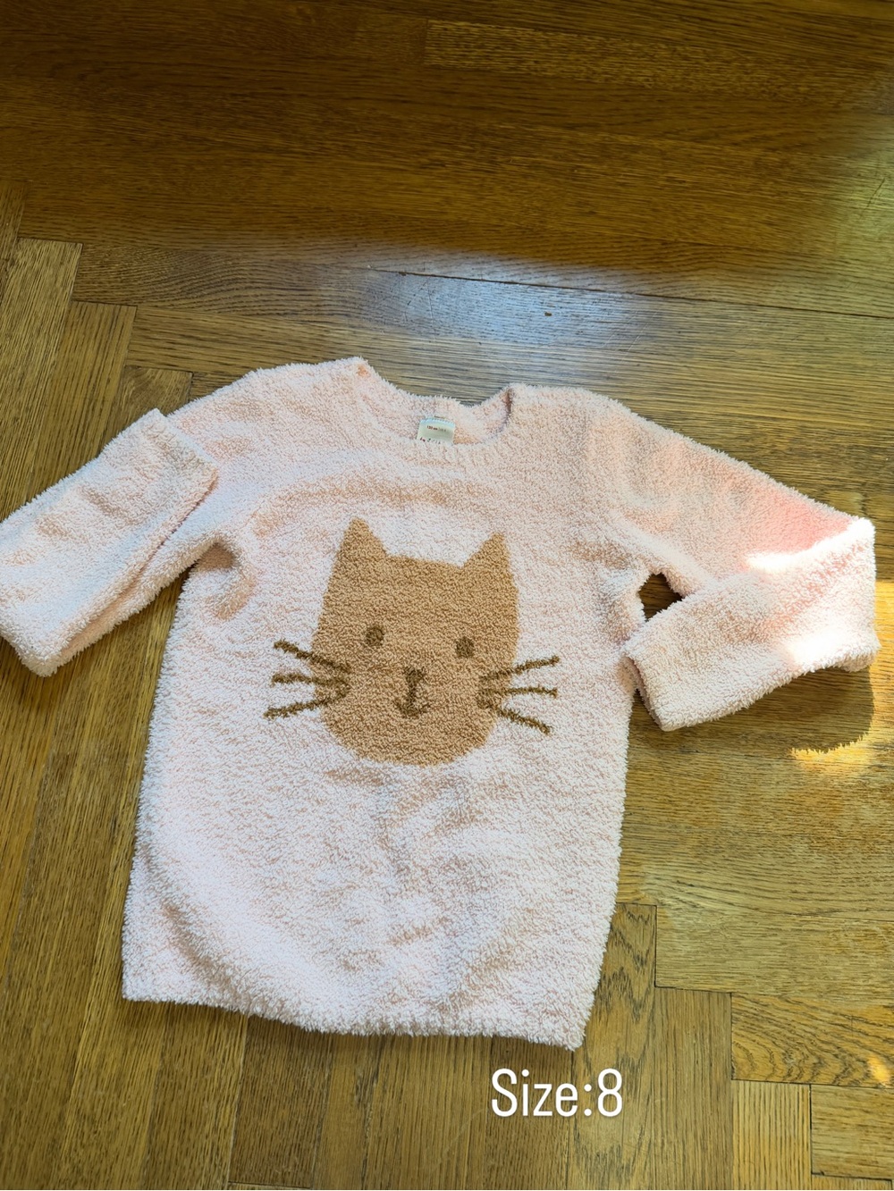 Hanna Andersson Light Pink Cat Face Sweater